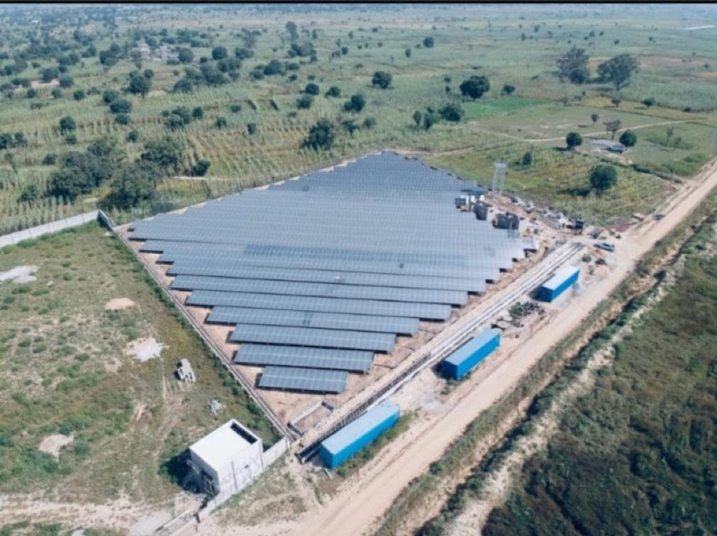 Aerial view of a DORMIC solar array
